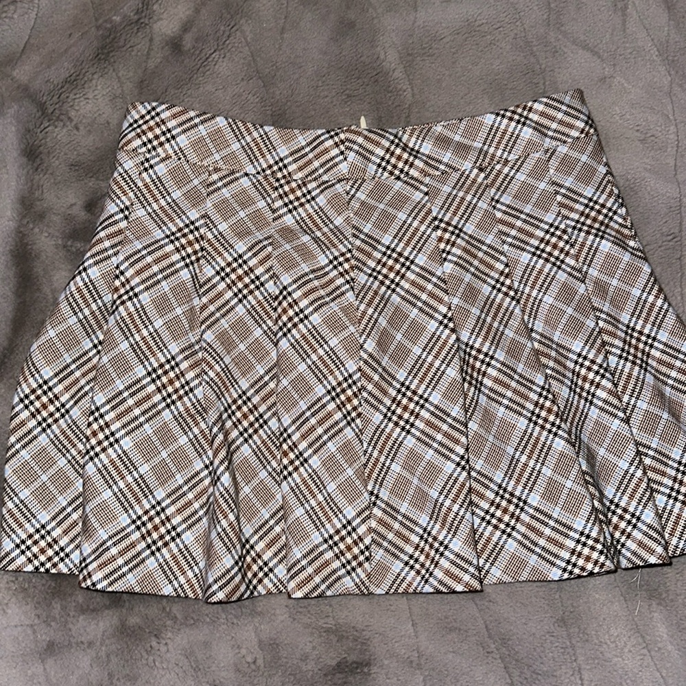 Zara plaid pleated skirt